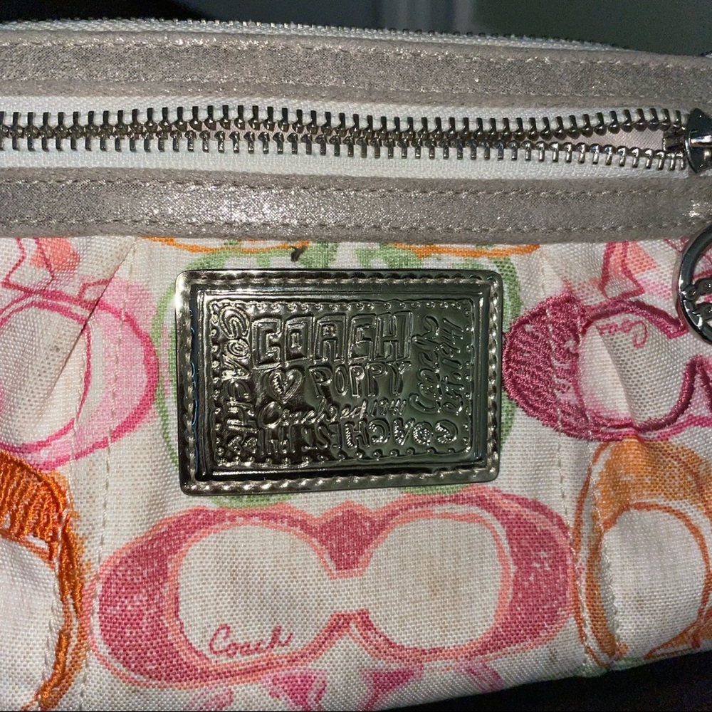 VTG 90sY2k Retro COACH POPPY multicolored mini pouchette bag convert to wristlet - Picture 10 of 12